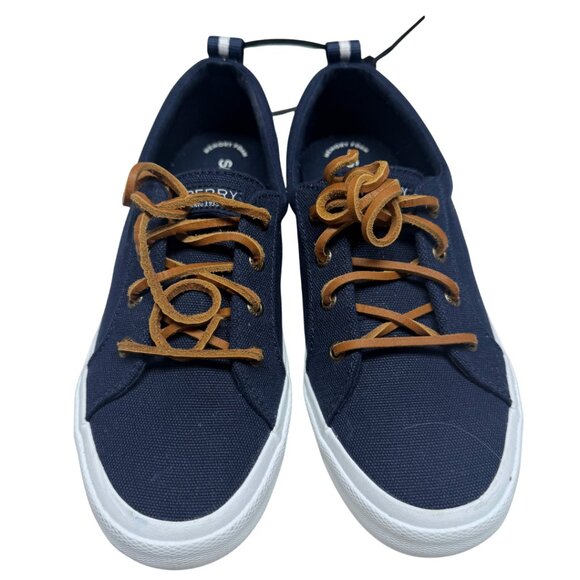 Sperry Crest Vibe Navy Blue Canvas Sneakers Women’s 7 New - Picture 3 of 11